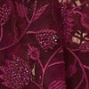 Wine Red Floral Embroidered Saree